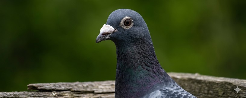 Champion racing pigeon portrait